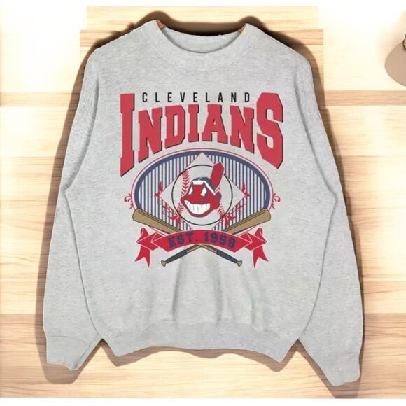 Cleveland Baseball Sweatshirt Cleveland 1998 Reprint Men Women - Picture 1 of 3